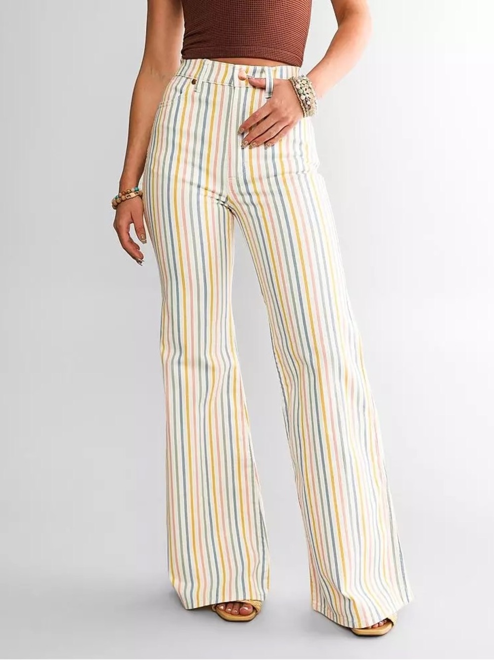 Wrangler from the Buckle, Women's High-Rise Striped Wide Leg Jeans - Multicolor - Picture 2 of 9